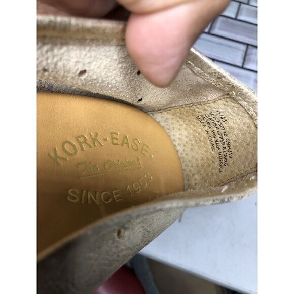 Kork Ease Metallic Gold Leather Perforated Ballet Flats Shoes Women Sz 11M US/43 - Picture 10 of 16